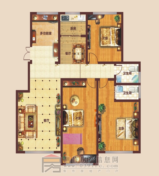 星凱國(guó)際城 四室兩廳兩衛(wèi) 約135㎡